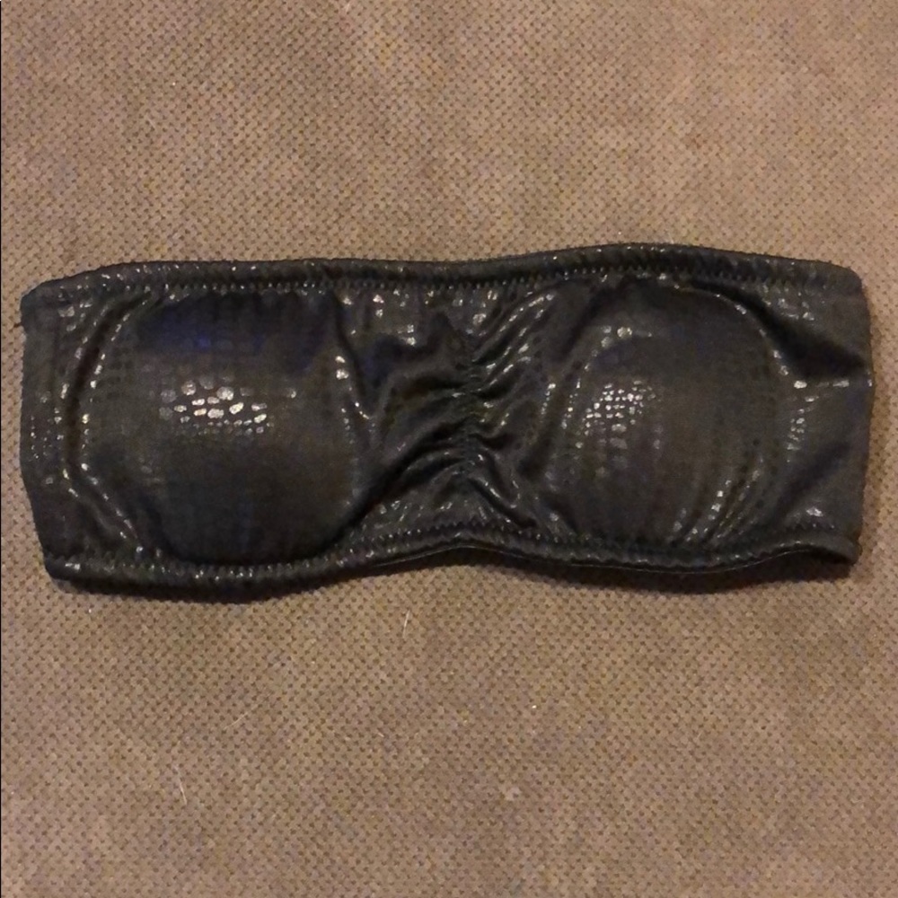Snakeskin print bandeau bra top